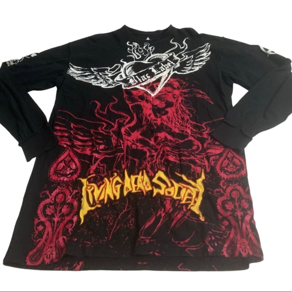 Mens Black Label Double Sided Graphic Top